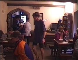 Supper is served in the Castle Dining Room at St Briavels youth hostel